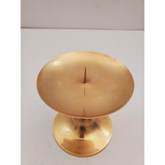 Vintage solid Brass candle holder. Candle Holder with Spike for pillar candle - Picture 4 of 9